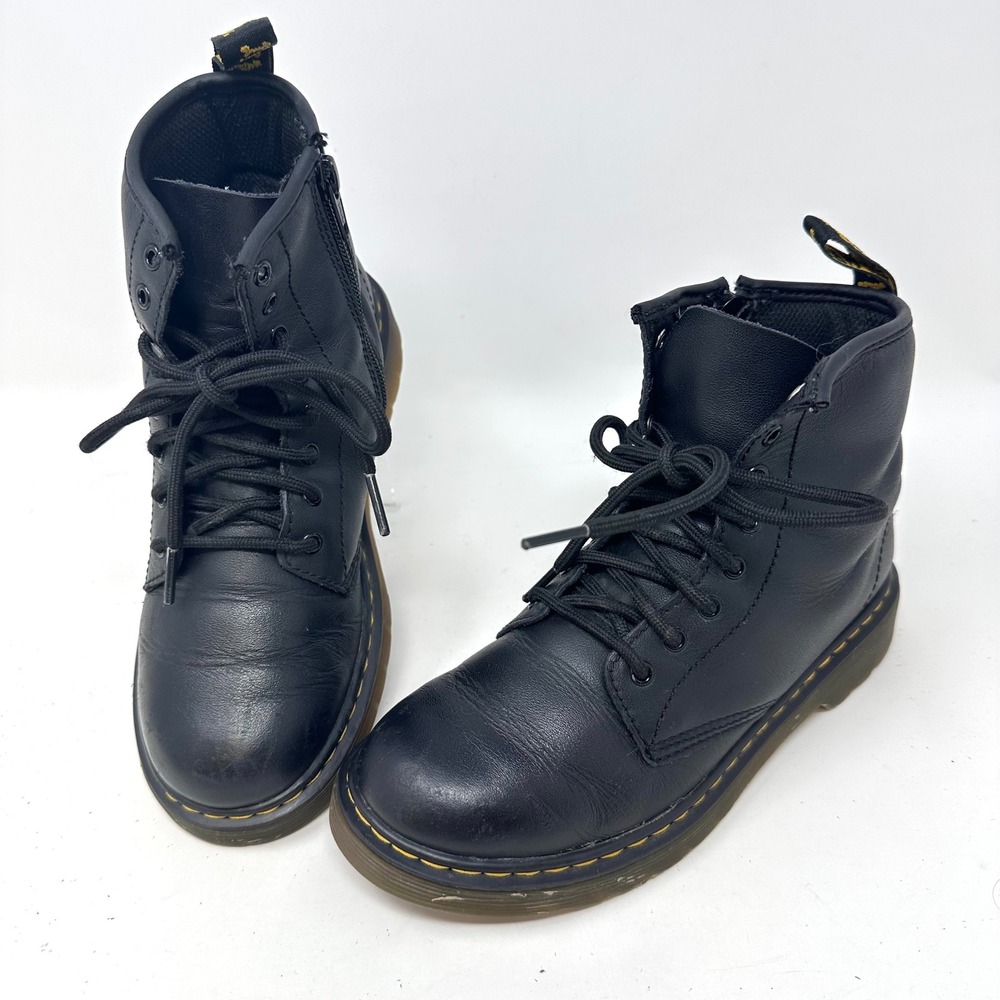 Dr. Martens Junior 1460 Leather Lace Up Boots Black Size US 3 = EU 34